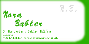 nora babler business card